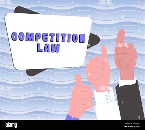 Sign displaying Competition Law. Business showcase regulating the ...