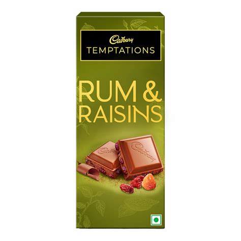 Cadbury Temptations Rum & Raisins Premium Chocolate Bar, 72 Gram ...