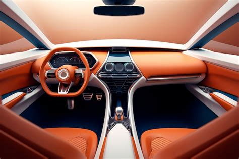 Вид интерьера 3D-автомобиля | AI-сгенерированное изображение
