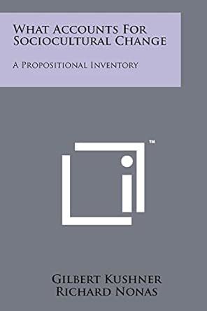 Buy What Accounts For Sociocultural Change: A Propositional Inventory ...