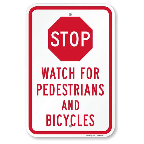 Buy SmartSign 18 x 12 inch “Stop - Watch For Pedestrians And Bicycles ...