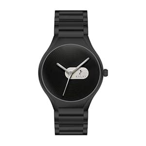 Buy Sylvi Elegare Black Case Black Stainless Steel Strap Analog Watch ...