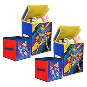PrettyKrafts Superman Toys Organizer (Set of 4 Pieces - Big & Small ...