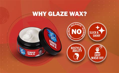 Set Wet Hair Wax For Men - Glaze Wax, 60g | Healthy Shine, Strong Hold ...