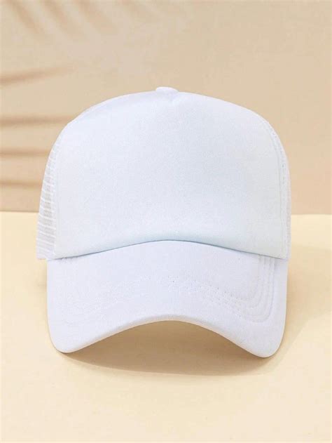 1pc Unisex Sublimation Blank Mesh Baseball Cap Polyester Mesh Trucker ...