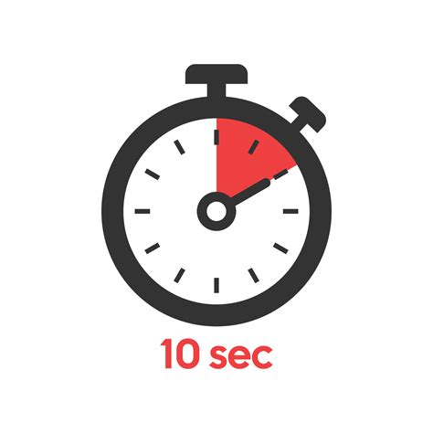 Stopwatch 10 seconds icon illustration in flat style. Timer vector illustration on isolated ...
