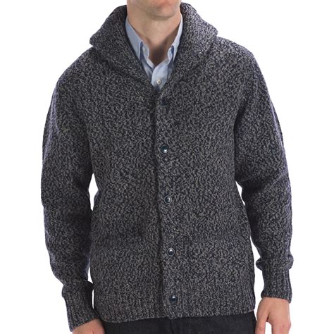 Boston Traders Marled Wool Cardigan Sweater - Shawl Collar (For Men ...