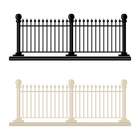 Vector metal fence palisade stockade or balustrade | Premium Vector