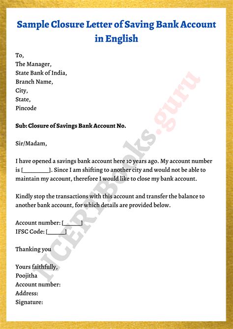 Bank Account Closing Letter Sample Formats | How to write a letter easily?