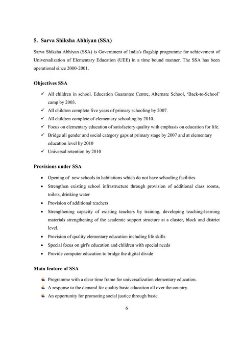 Efforts made by government of India for elementary education ...