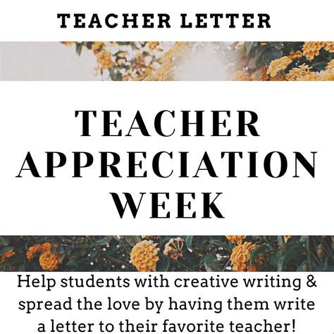 Teacher Appreciation Week Teacher Letter Template | Digital or Print ...