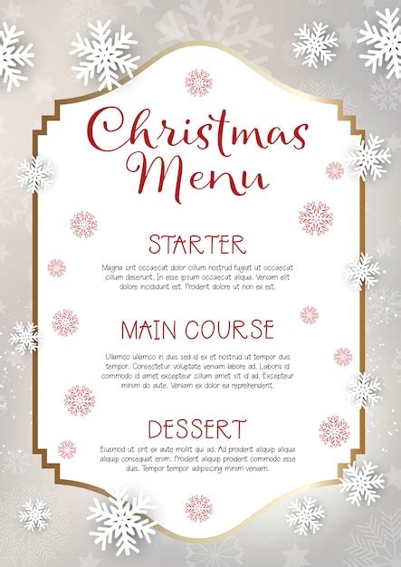 Christmas menu design background | Free Vector