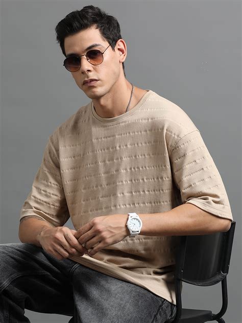 Buy Beige Oversized T Shirt for Men Online India – Bushirt