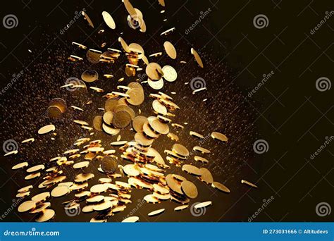 Wealth and Prosperity in Depiction of Small Gold Coins Falling Stock ...