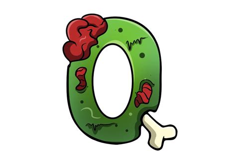 Zombie Alphabet "Q" Letters Illustration Graphic by ernamastudio · Creative Fabrica