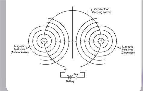 draw a digram showing magnetic field lines around a circular loop also ...