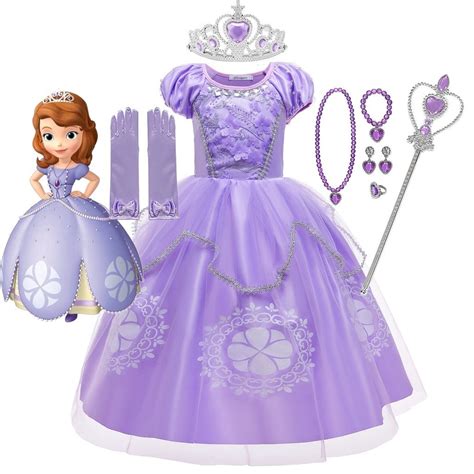 【Uhome】Princess Sofia Dress Kids Cosplay Costume Cartoon Sofia The ...
