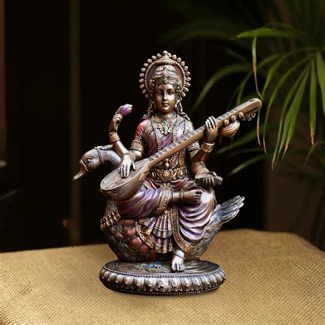 Polyresin Saraswati Statue - Rani Arts & Teak – RANI ARTS & TEAK