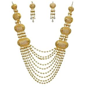 Buy Krishna imitation jewellery Traditional Gold-Plated Long Haram ...