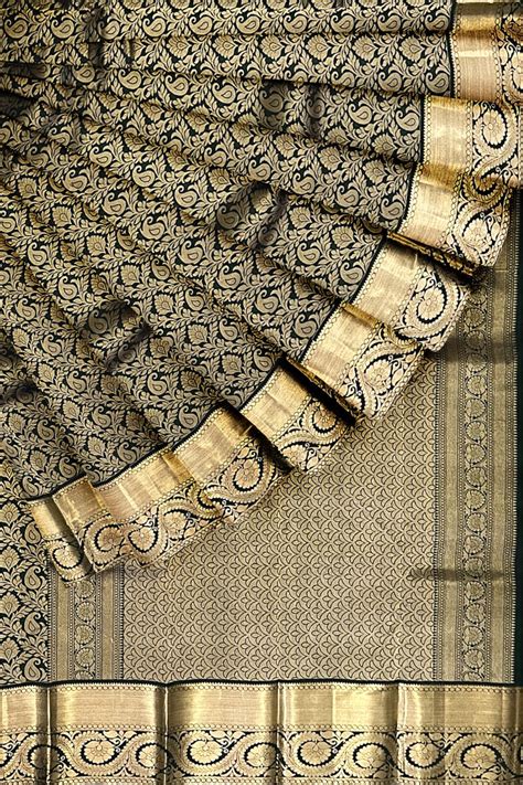 Southloom Double Warp Handloom Pure Silk Kanchipuram Dark Green Manthr ...