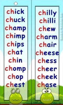 ch words - FREE & Printable - a list of common words starting with ch ...