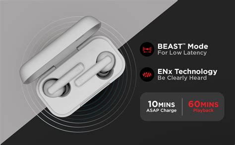 boAt Airdopes 452 TWS Earbuds with Beast™ Mode for Low Latency, ENx ...