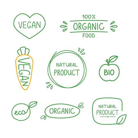 Premium Vector | Collection of organic natural product bio vegan ...