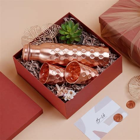 Copper Beehive Gift Box Online | Copper Bottle With Glass Gift Pack ...