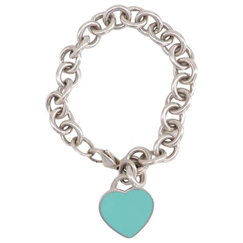 Tiffany & Co "Return to Tiffany" Heart Charm Bracelet in Blue Enamel ...