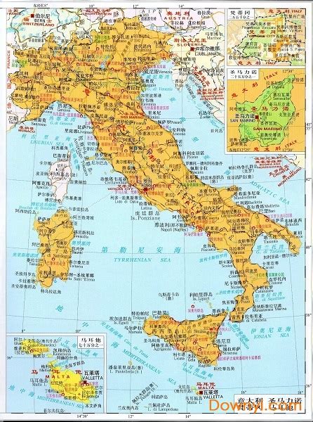 意大利地圖中文版全圖下載|意大利地圖高清版大圖下載可放大版_意大利地圖高清版大圖 - 神拓網