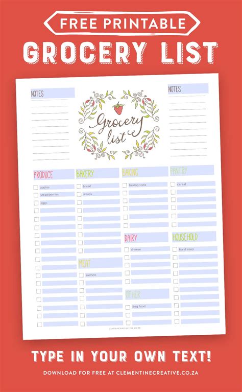 Shopping List Printable