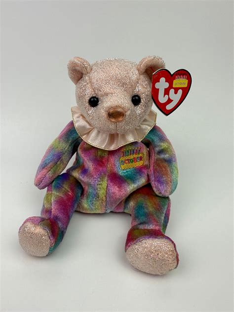 Ty Beanie Baby October the Birthday Bear - Opal Birthstone Bear (7 Inch ...