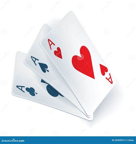 Three Aces in Playing Cards Stock Vector - Illustration of poker ...
