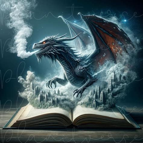 Dragon Fantasy, Book Watercolor, Book Clipart, Watercolor Clipart ...