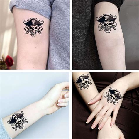 Dopetattoo 6 sheets Temporary Tattoos Skull Crossbones Pirate India | Ubuy