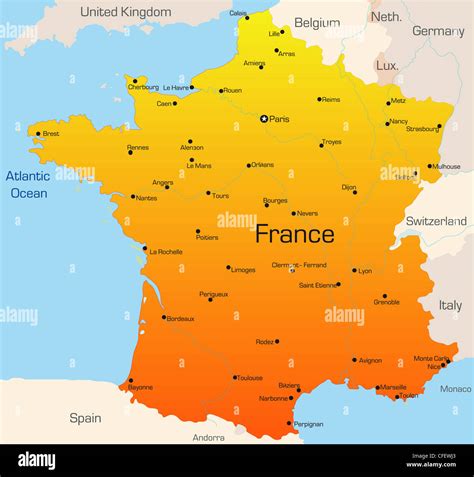 Abstract vector color map of France country Stock Photo - Alamy