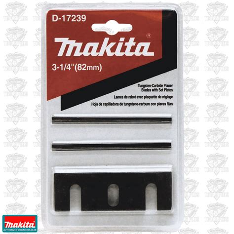 Makita D-17239 3-1/4" Carbide Planer Knive Blades Double Edge + Holder ...