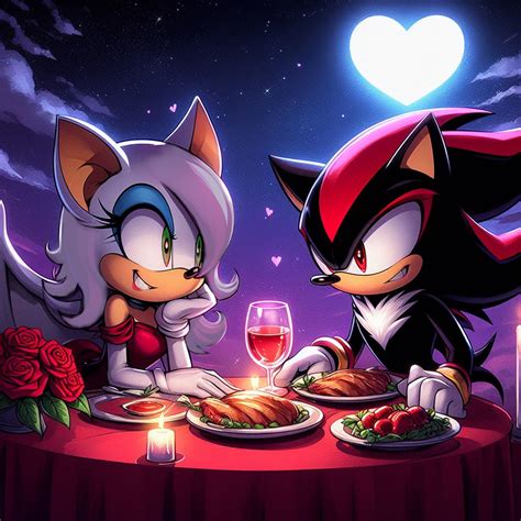 Rouge and Shadow - Having a romantic dinner 3 by FantasyxFan on DeviantArt