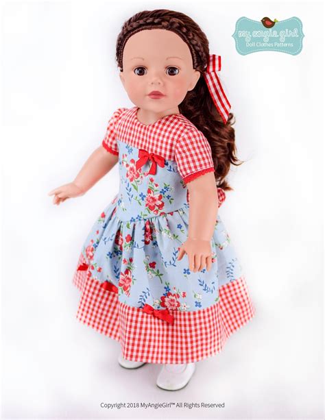 My Angie Girl The Lovely V-Waist Dress Doll Clothes Pattern 18 inch ...