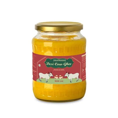 Gau Prasad Desi Cow Ghee 500 ML | Traditional Bilona Method A2 Cow Ghee ...