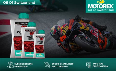 Motorex Power Synth 4T 10W50 Jaso Ma 2 Motor Oil - 1 Liter - Motorcycle ...