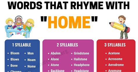 339 Interesting Words that Rhyme with Home - English Study Online