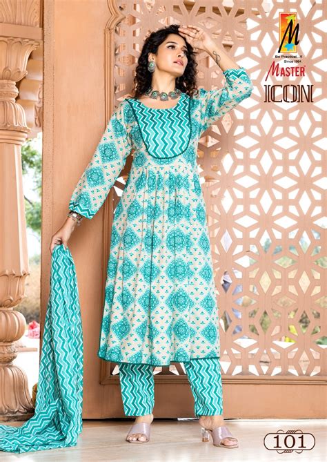 Master Icoin Two Tone Naira Cut Kurti Bottom With Dupatta