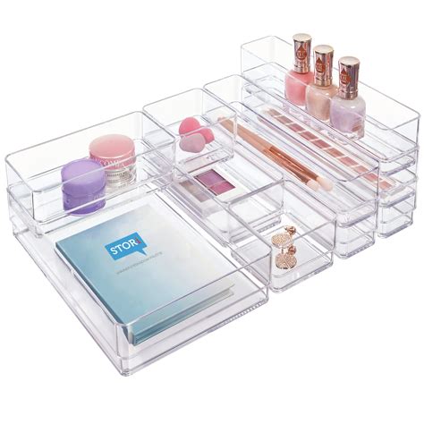 Buy STORi SimpleSort 10-Piece Stackable Clear Drawer Organizer Set ...