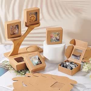 20 pcs Brown Paper Gift Boxes, Small Candy Boxes Bulk, Gift Box with ...