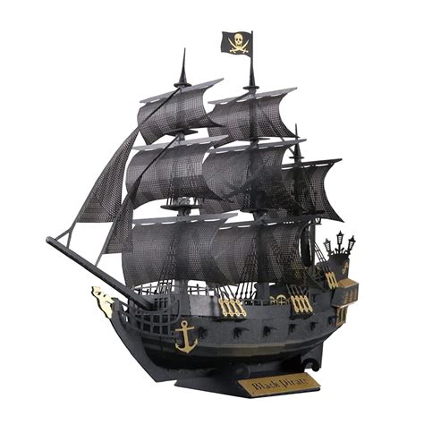 Buy Paper Nano Black Pirate Ship Building Kit Online at Low Prices in ...