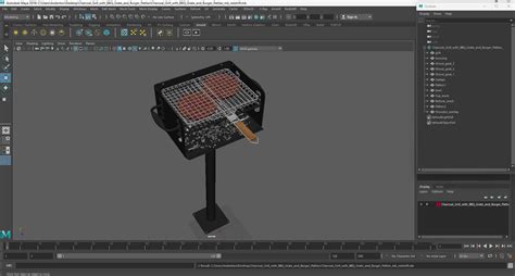 3D Charcoal Grill with BBQ Grate and Burger Patties model | 3D Molier ...