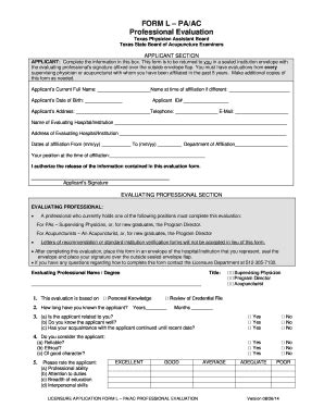 2014-2026 TX Form L - PA/AC - Blank Fillable Template | Fill Out, Print ...