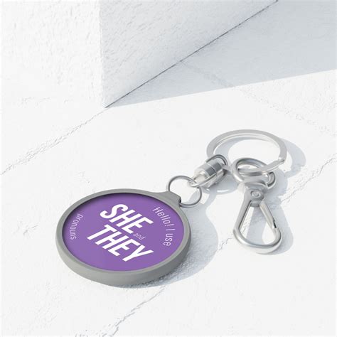 Pronoun Keyring; She, They - Heart And Solutions