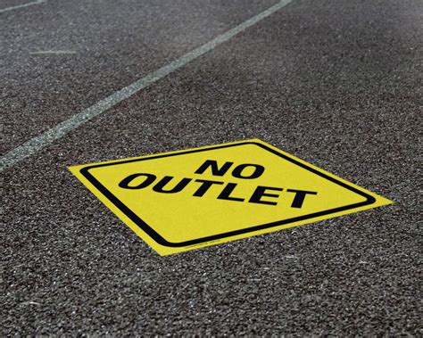 No Outlet Street Decal for Asphalt and Concrete | FloorMetAL Pliable ...